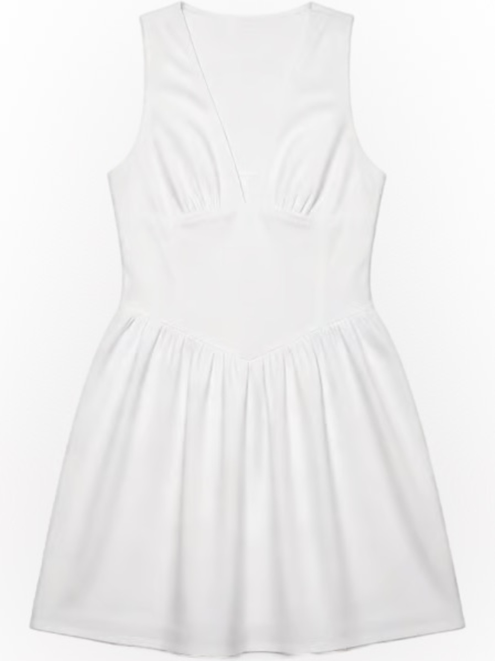 naked wardrobe White V-Neck Sleeveless Skater Dress